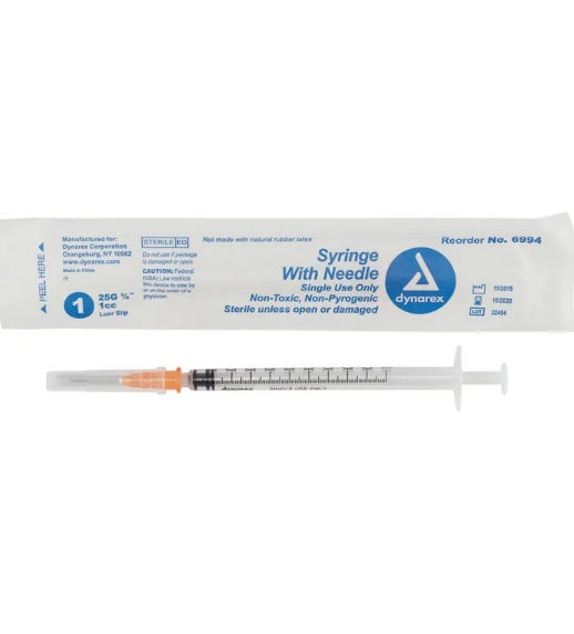 Syringe with Non Safety Needle, 3cc, Luer Lock