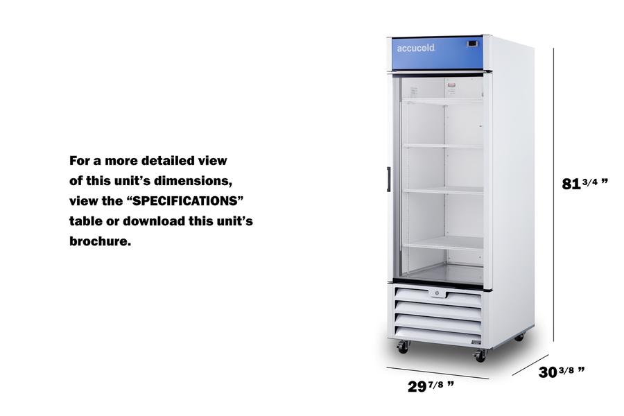 30" Wide Commercial Beverage Freezerless Refrigerator with RHD Door Swing