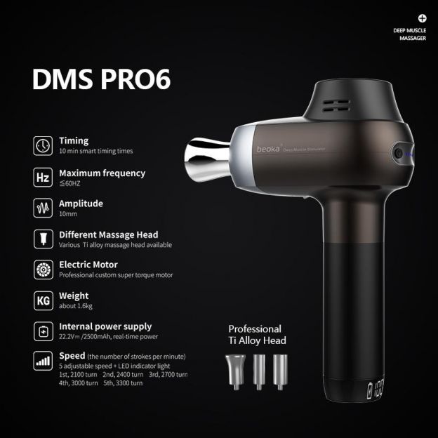 DMS PRO6 Deep Muscle Stimulator with Professional Ti Alloy Head