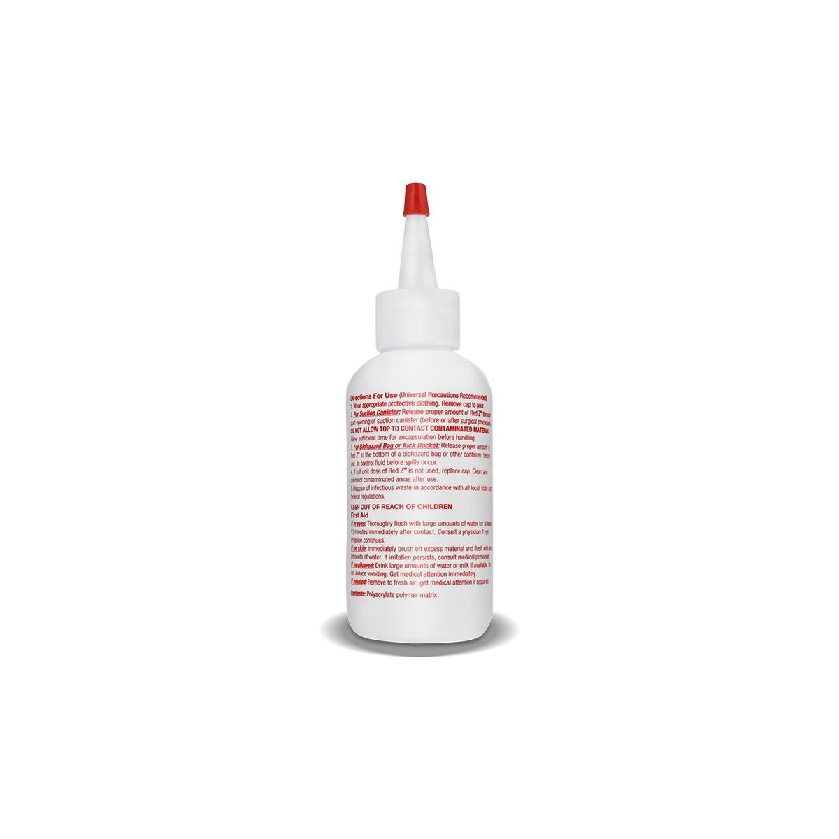 Red Z Spill Control Solidifier Single and Multi Use Bottle, Screw Top Bottle 