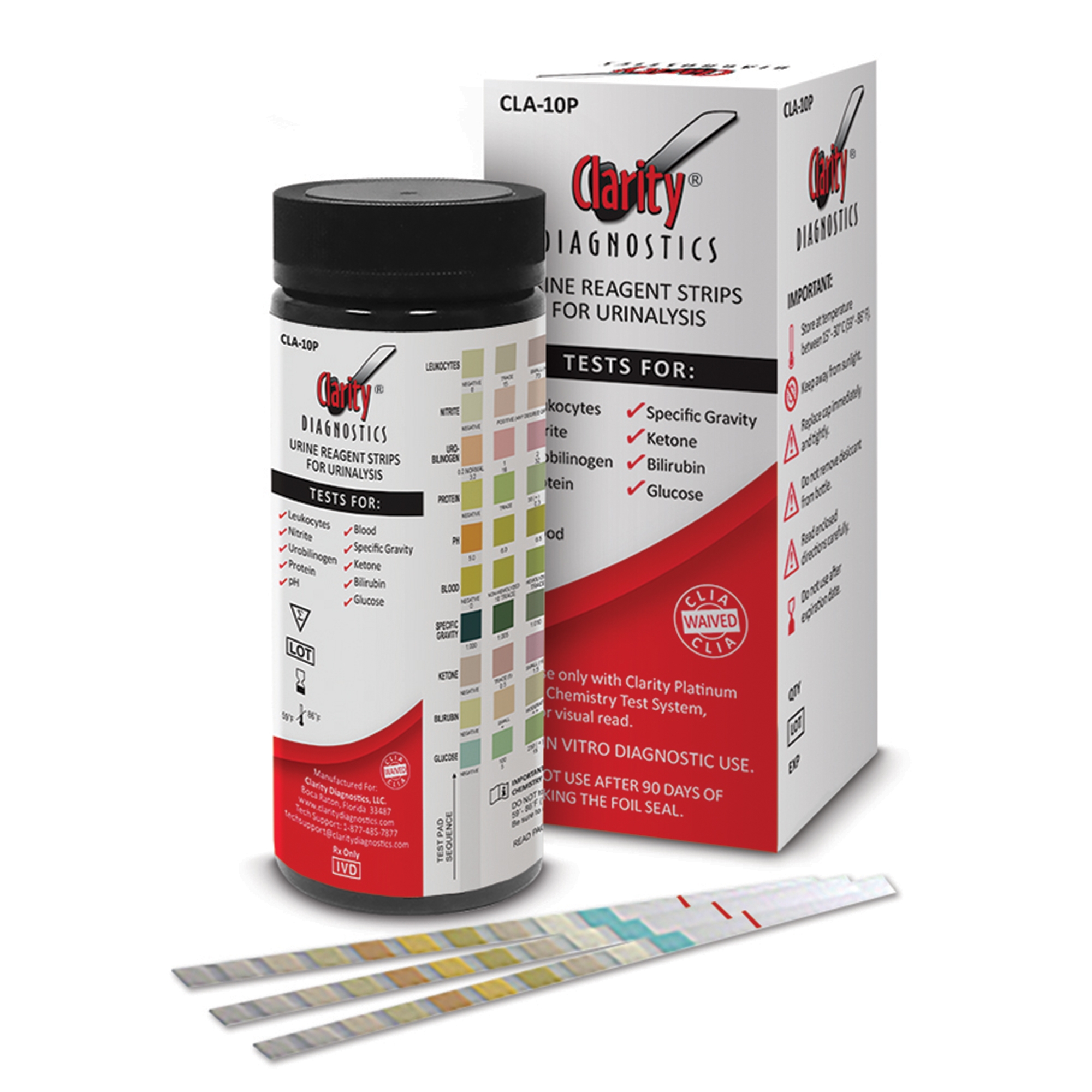 Clarity Platinum 10 Parameter Urinalysis Strips