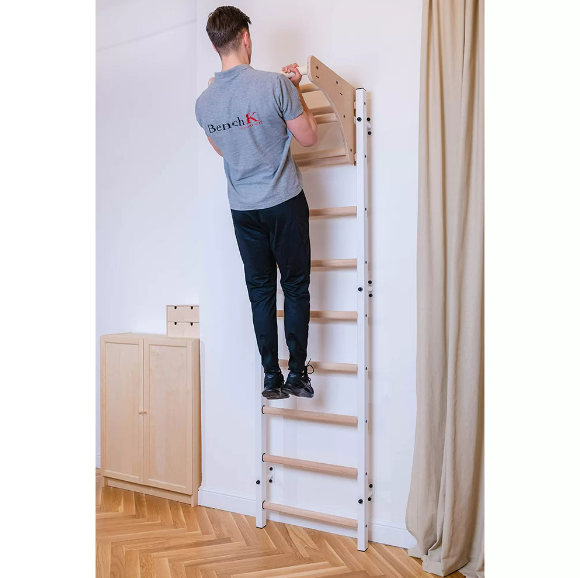 711 Wall Bars with Adjustable Solid Beech Wooden Pull Up Bar