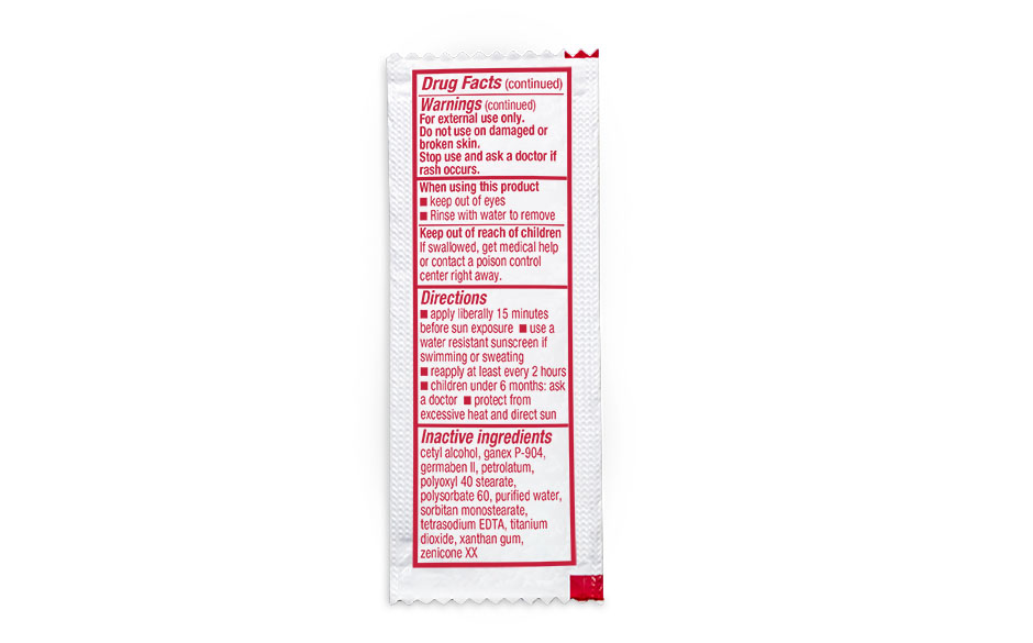 Sunscreen Lotion 3.5 g Pouch.