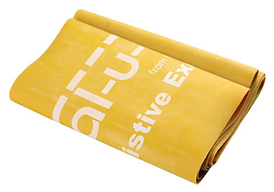 5 Foot Strip Low Powder Latex Exercise Bands in 30 Piece Dispenser