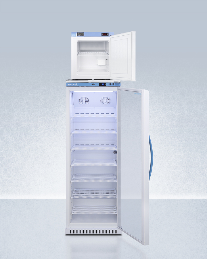 Stacked Pharma Vac All Refrigerator and Compact Low Temperature All Freezer