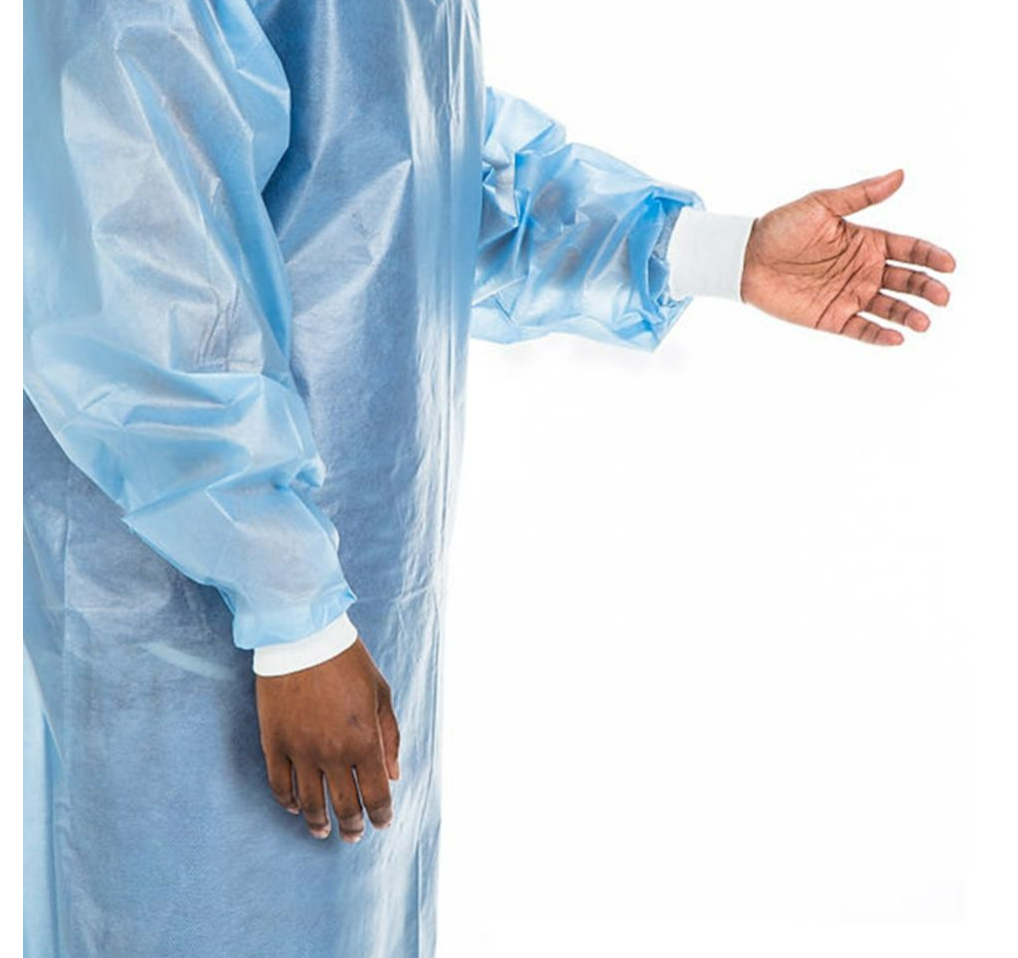 AAMI Level 4 Protective Gown with Half Back Style, Knit Cuffs & Flat Pack