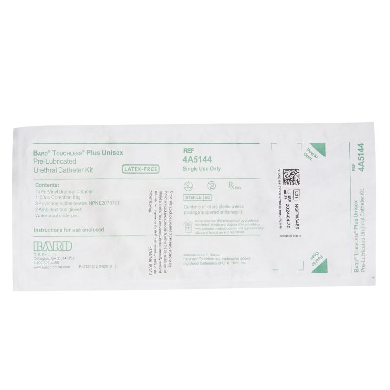 Bard Medical Touchless Plus Intermittent Catheter Kit, Unisex, Straight ...